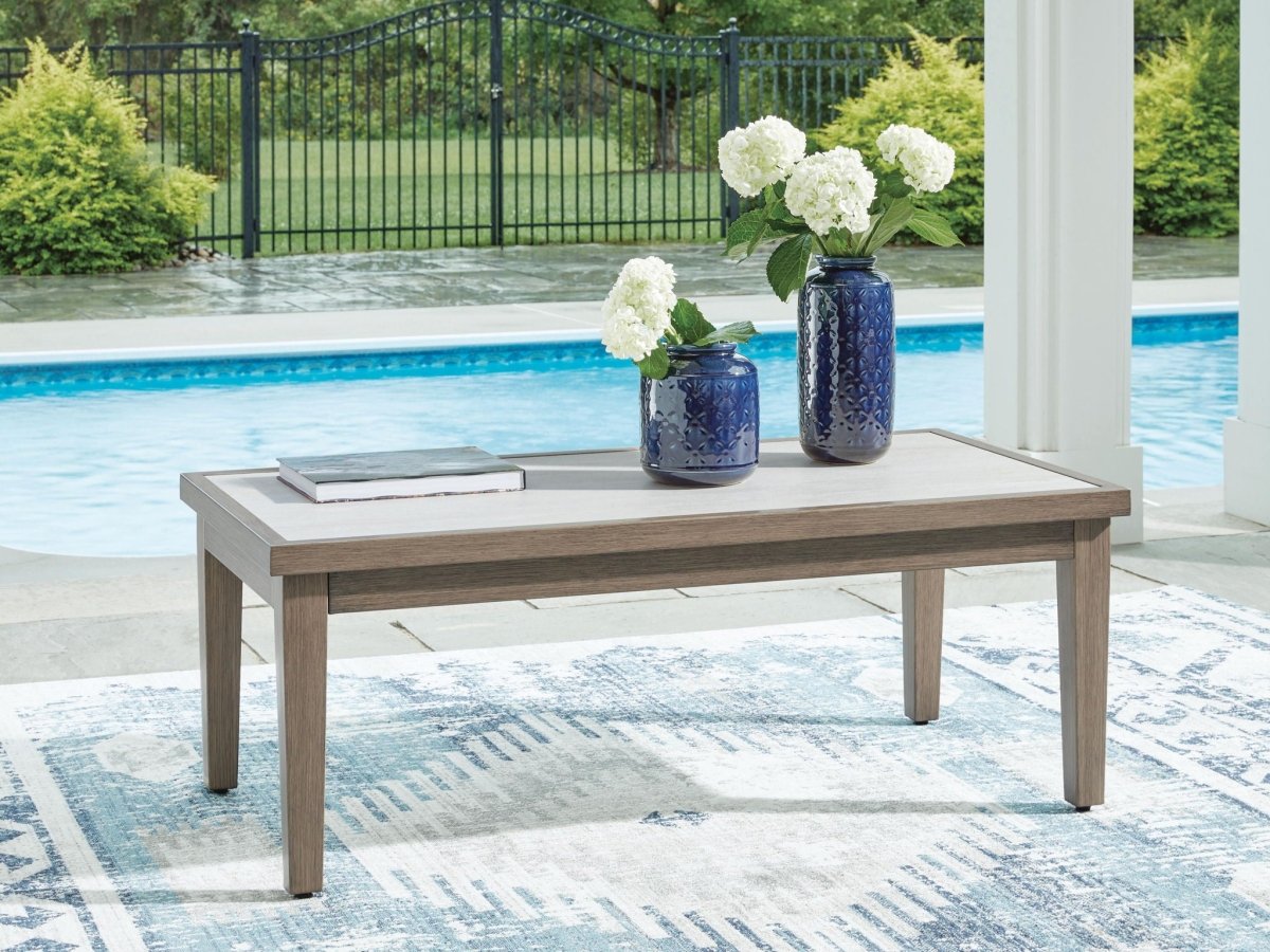 Rainier Ranch - Rectangular Cocktail Table - Brown / Beige Coffee Tables by Signature Design by Ashley® - Walls Furniture & Mattress