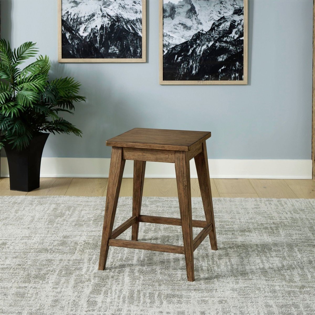 Pinebrook Ridge - Console Stool - Weathered Toffee Accent Stools by Liberty Furniture - Walls Furniture & Mattress