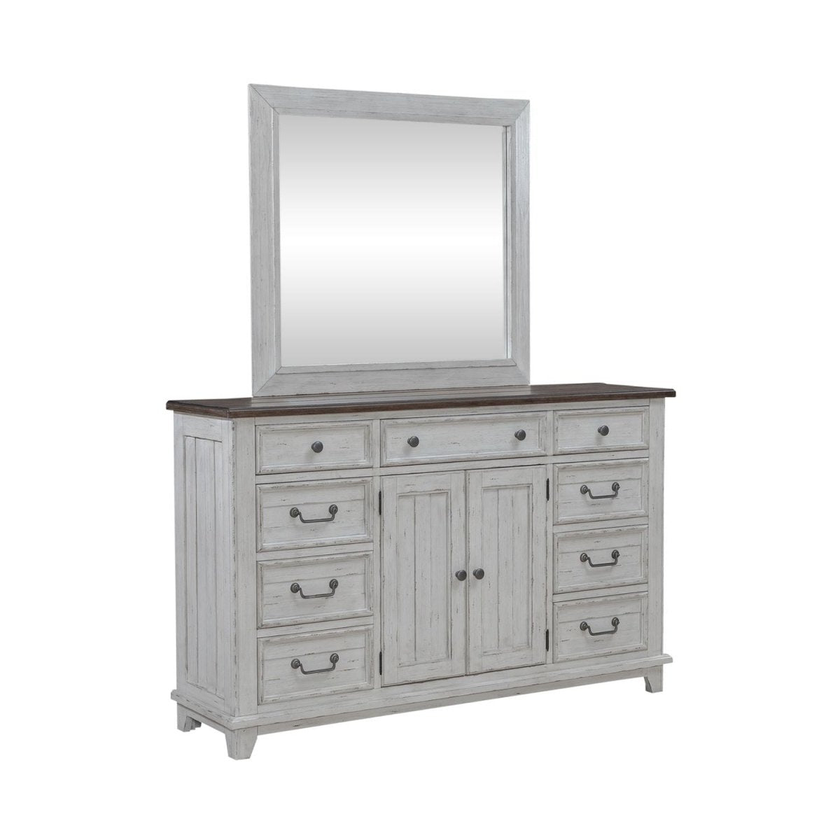 River Place - Dresser & Mirror - White Dresser & Mirror by Liberty Furniture - Walls Furniture & Mattress