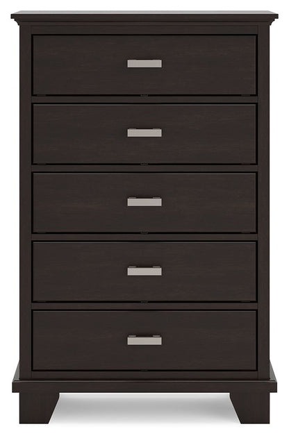 Covetown - Five Drawer Chest - Dark Brown Accent Chests by Signature Design by Ashley® - Walls Furniture & Mattress
