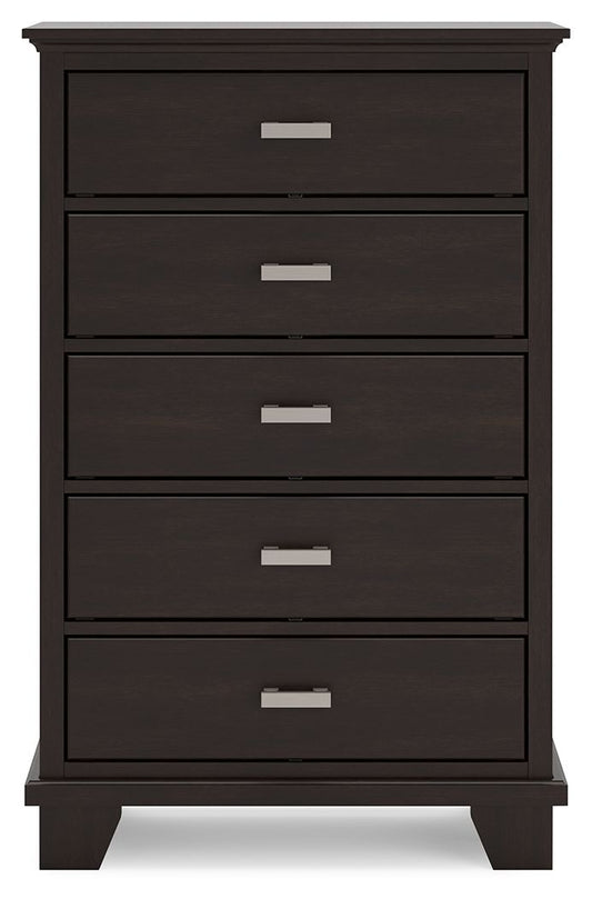Covetown - Five Drawer Chest - Dark Brown Accent Chests by Signature Design by Ashley® - Walls Furniture & Mattress