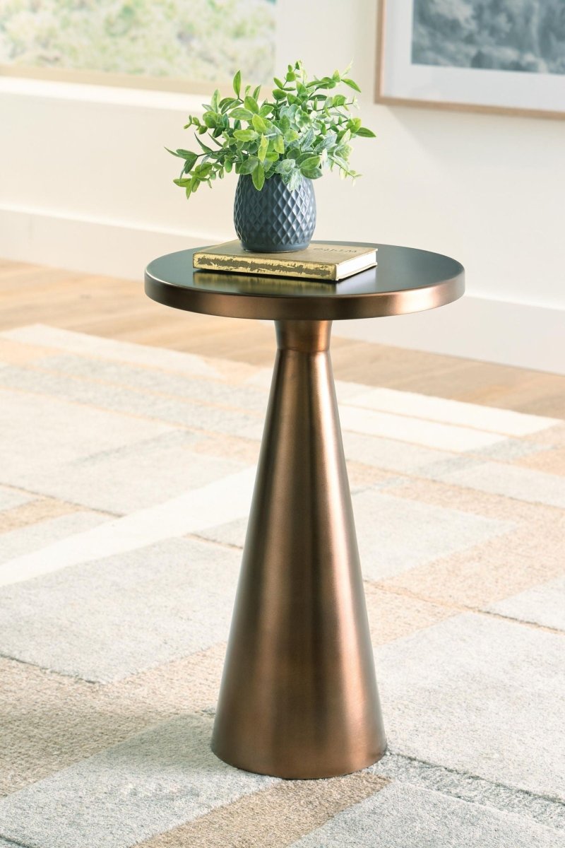 Budington - Accent Table - Light Bronze Finish Accent Tables by Signature Design by Ashley® - Walls Furniture & Mattress