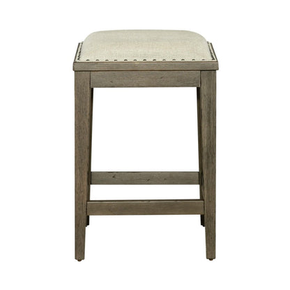 Americana Farmhouse - Upholstered Console Stool - Light Brown