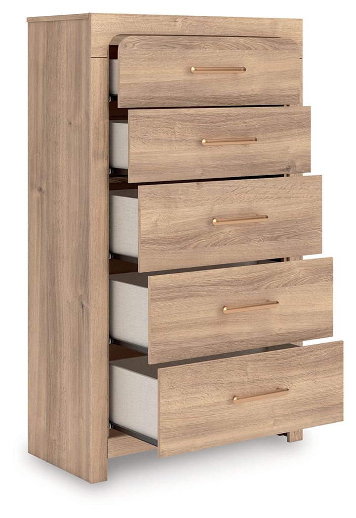 Kinlanni - Five Drawer Chest - Tan Accent Chests by Signature Design by Ashley® - Walls Furniture & Mattress
