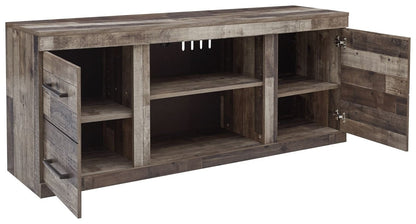 Derekson - LG TV Stand w/Fireplace Option - Multi Gray TV Stands by Signature Design by Ashley® - Walls Furniture & Mattress