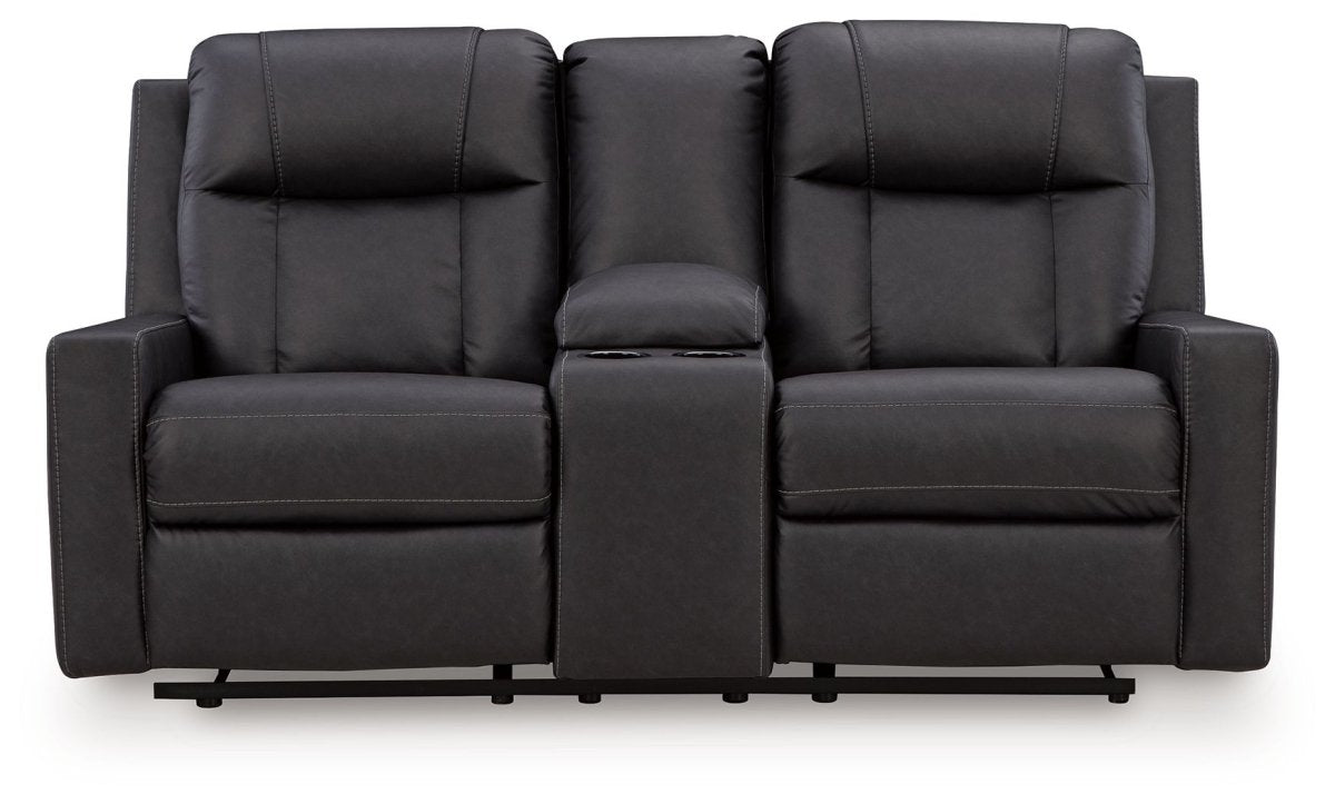 Mackmenville - Double Reclining Loveseat With Console Reclining Loveseats by Benchcraft® - Walls Furniture & Mattress