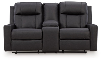 Mackmenville - Double Reclining Loveseat With Console Reclining Loveseats by Benchcraft® - Walls Furniture & Mattress