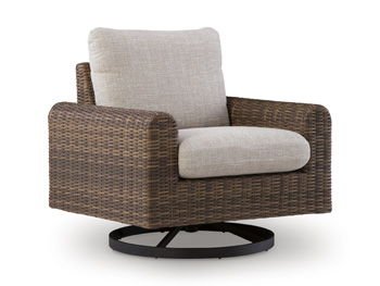 Dolan Creek - Swivel Lounge With Cushion - Gray / Brown Swivel Chairs by Signature Design by Ashley® - Walls Furniture & Mattress