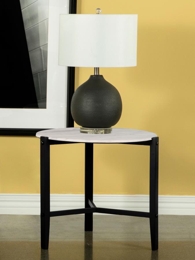 Tandi - Round Faux Marble Table End Tables by CoasterEssence - Walls Furniture & Mattress
