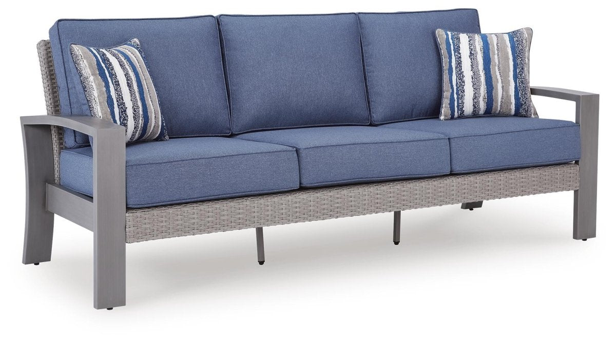 Half Moon Beach - Sofa With Cushion - Blue / Gray Sofas by Signature Design by Ashley® - Walls Furniture & Mattress