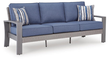 Half Moon Beach - Sofa With Cushion - Blue / Gray Sofas by Signature Design by Ashley® - Walls Furniture & Mattress