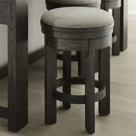 Lennox Hill - Upholstered Swivel Console Stool - Bark Counter Height (24"-27") by Liberty Furniture - Walls Furniture & Mattress