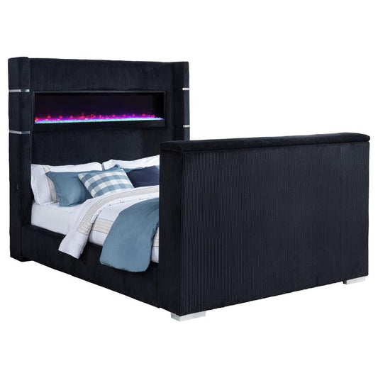 Tisdall - Flame Visualizer TV Bed Upholstered Beds by Coaster Fine Furniture - Walls Furniture & Mattress