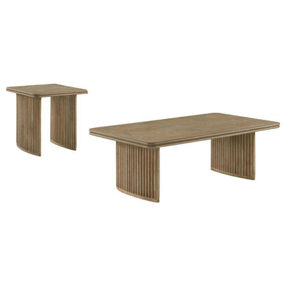 Adina - Wood Coffee Table Set Table Sets by Coaster Fine Furniture - Walls Furniture & Mattress
