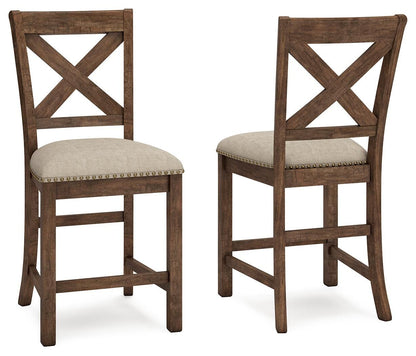 Moriville - Upholstered Barstool (Set of 2) - Beige Stool Sets by Signature Design by Ashley® - Walls Furniture & Mattress