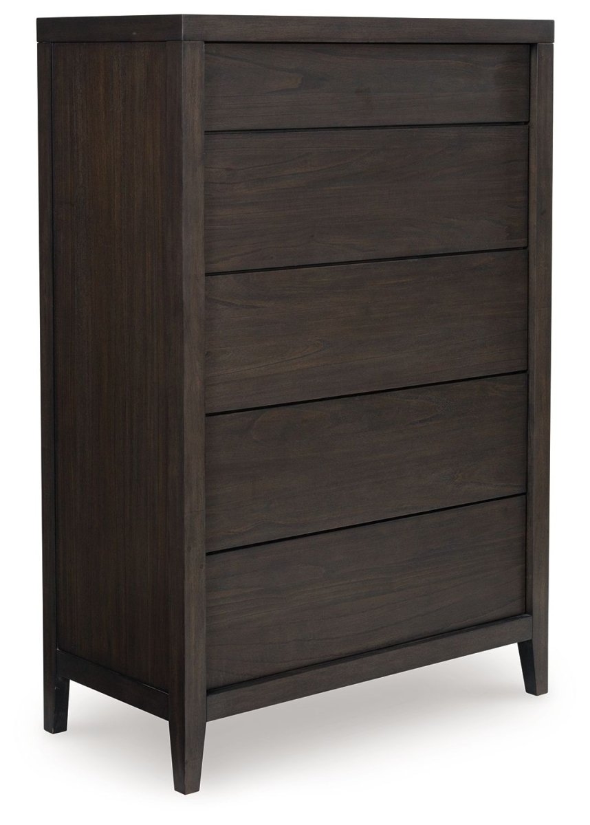 Westonfort - Five Drawer Chest - Espresso Accent Chests by Ashley® - Walls Furniture & Mattress
