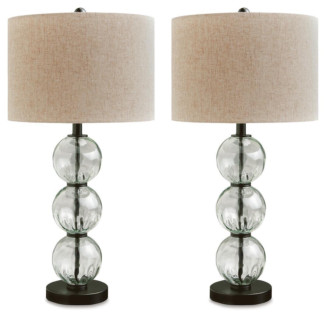 Airbal - Glass Table Lamp (Set of 2) - Clear / Black Table Lamps by Signature Design by Ashley® - Walls Furniture & Mattress