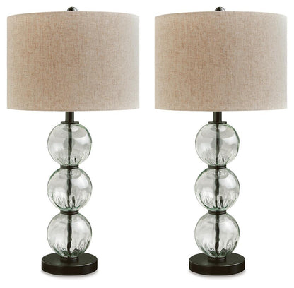 Airbal - Glass Table Lamp (Set of 2) - Clear / Black Table Lamps by Signature Design by Ashley® - Walls Furniture & Mattress
