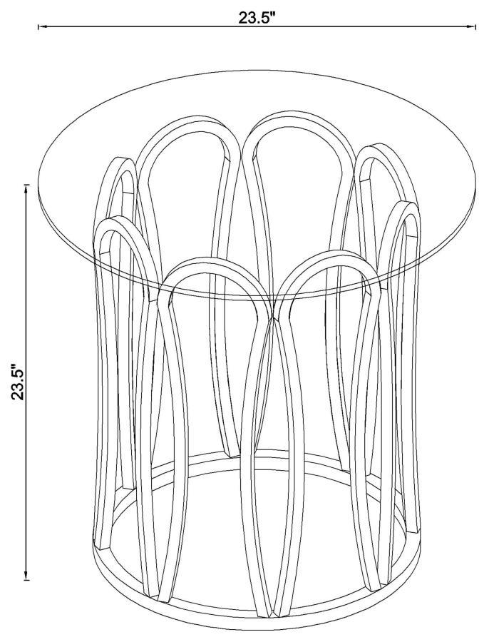 Monett - Round Glass Top Table End Tables by CoasterEssence - Walls Furniture & Mattress