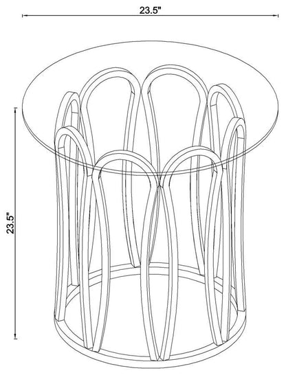 Monett - Round Glass Top Table End Tables by CoasterEssence - Walls Furniture & Mattress