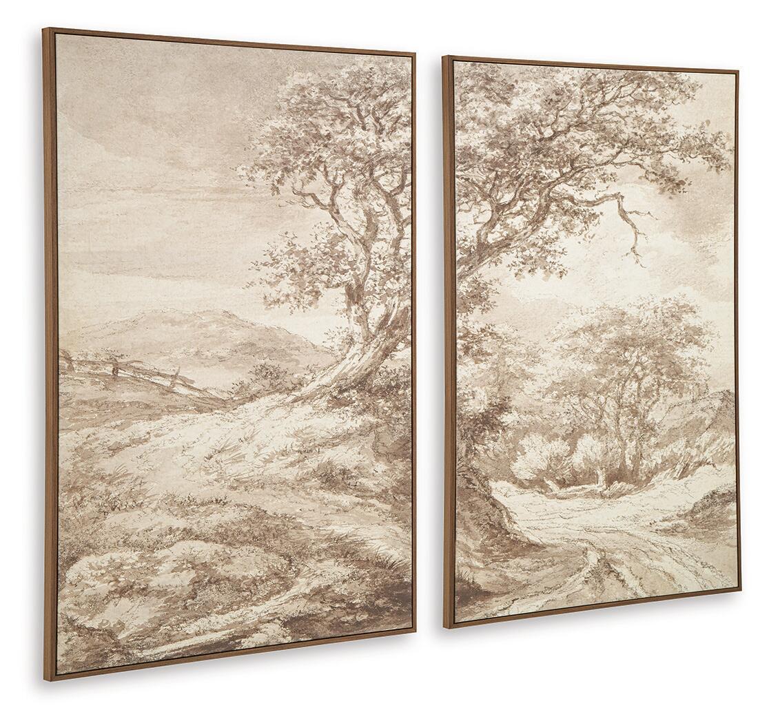 Stormish - Wall Art Set (Set of 2) - Beige / Brown Canvas Art Sets by Signature Design by Ashley® - Walls Furniture & Mattress