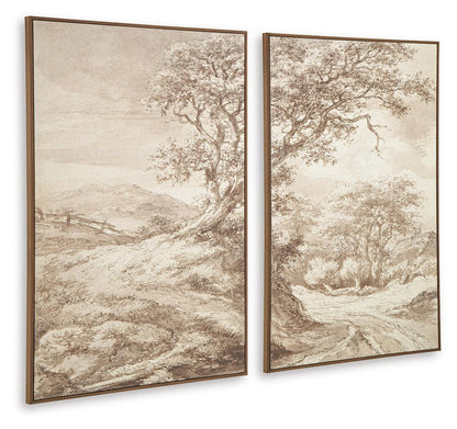 Stormish - Wall Art Set (Set of 2) - Beige / Brown Canvas Art Sets by Signature Design by Ashley® - Walls Furniture & Mattress