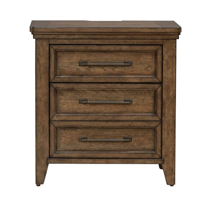 Carolina Park - Nightstand With Charging Station - Brown Nightstands w/ Charging Stations by Liberty Furniture - Walls Furniture & Mattress