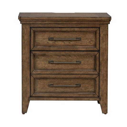 Carolina Park - Nightstand With Charging Station - Brown Nightstands w/ Charging Stations by Liberty Furniture - Walls Furniture & Mattress