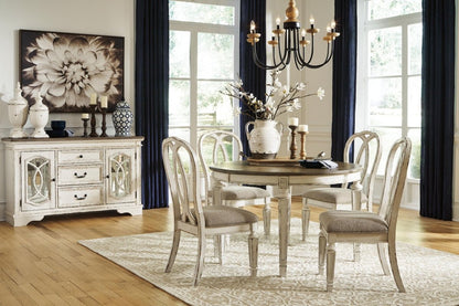 Realyn - Oval Dining Room Extension Table - Chipped White Dining Tables with Extensions by Signature Design by Ashley® - Walls Furniture & Mattress