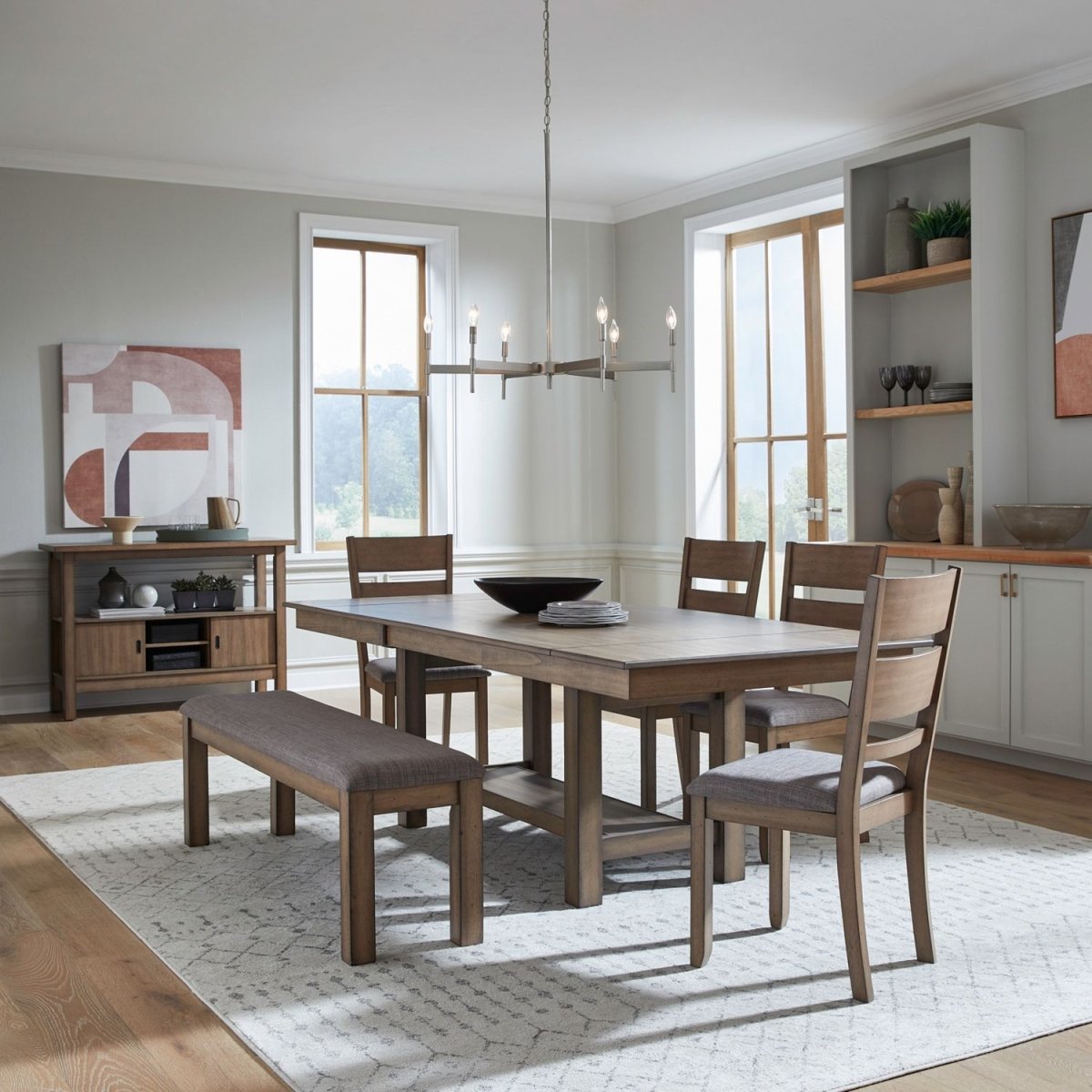 Brook Bay - Optional Trestle Table Set 5 Piece Dining Room Sets by Liberty Furniture - Walls Furniture & Mattress