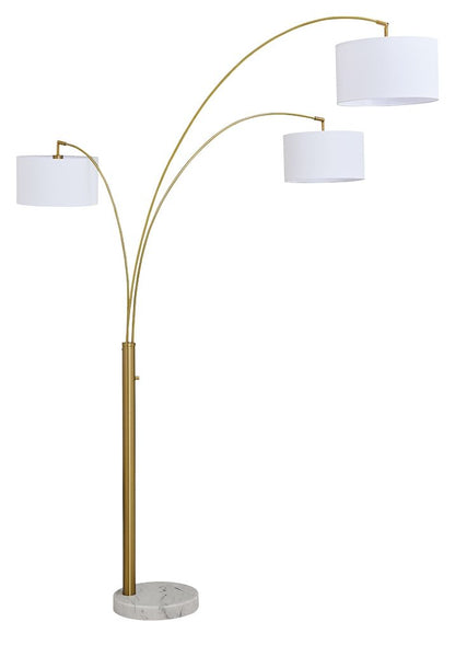 Valo - Metal Arc Lamp - Gold Finish Floor Lamps by Signature Design by Ashley® - Walls Furniture & Mattress