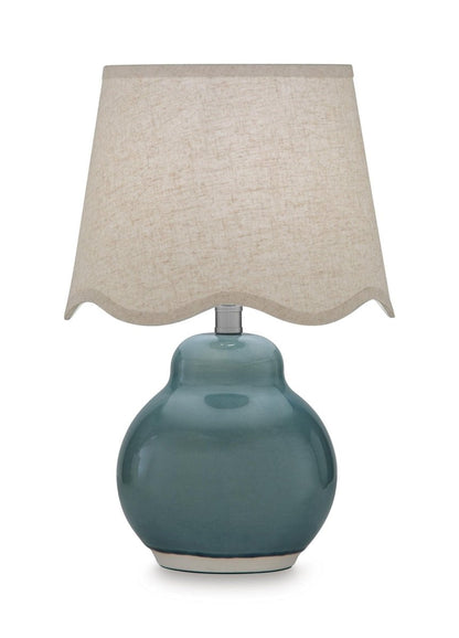Byronburg - Ceramic Table Lamp - Blue / Beige Table Lamps by Signature Design by Ashley® - Walls Furniture & Mattress
