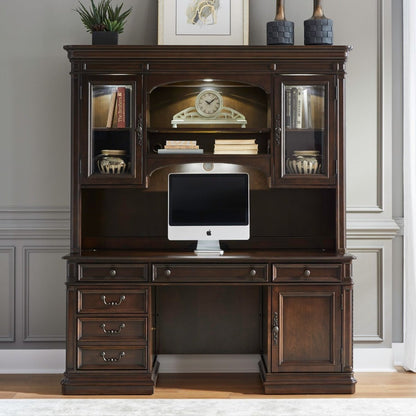 Brayton Manor - 3 Piece Jr Executive Credenza - Cognac Credenzas & Hutches by Liberty Furniture - Walls Furniture & Mattress