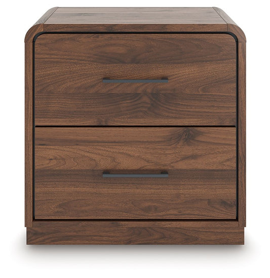 Fortlorn - Walnut Brown - Two Drawer Night Stand Accent Nightstands by Signature Design by Ashley® - Walls Furniture & Mattress