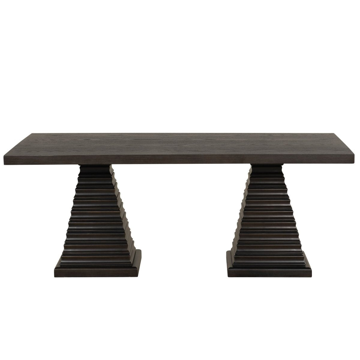 Plateau - 78" Rectangle Dining Table - Top & Base - Dark Brown Dining Tables by New Classic - Walls Furniture & Mattress