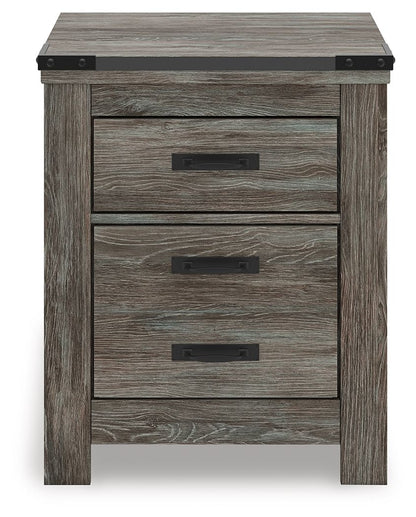 Frandern - Gray - Two Drawer Night Stand Nightstands by Signature Design by Ashley® - Walls Furniture & Mattress