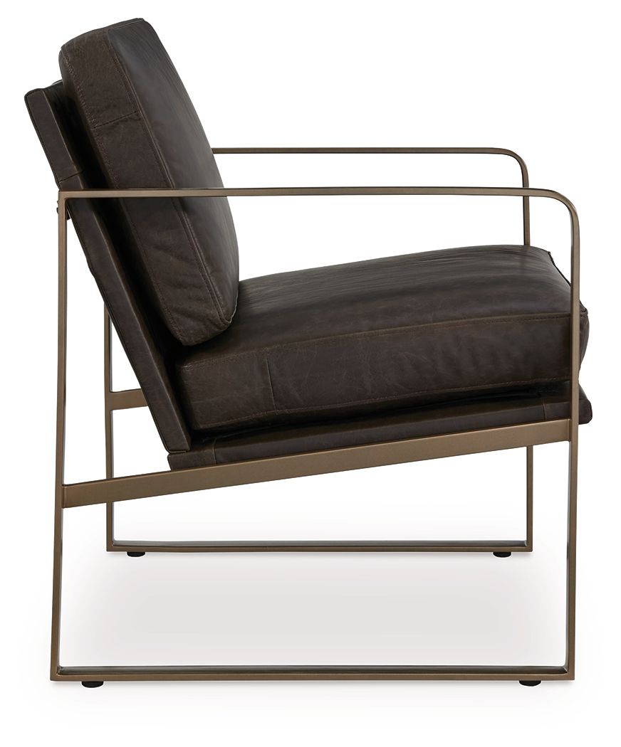 Bradett - Dark Brown / Gold Finish - Accent Chair Accent Chairs by Signature Design by Ashley® - Walls Furniture & Mattress