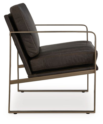 Bradett - Dark Brown / Gold Finish - Accent Chair Accent Chairs by Signature Design by Ashley® - Walls Furniture & Mattress
