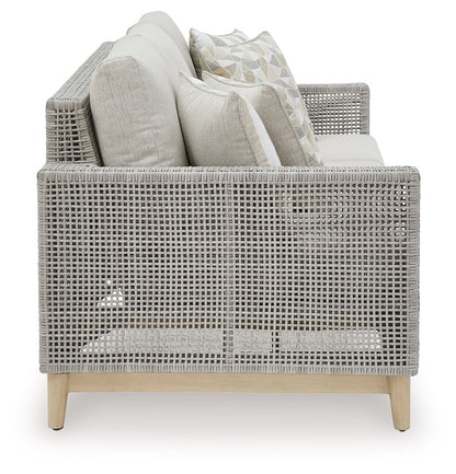 Seton Creek - 4 Pc. - Lounge Set - Gray 4 Piece Outdoor Sets by Signature Design by Ashley® - Walls Furniture & Mattress