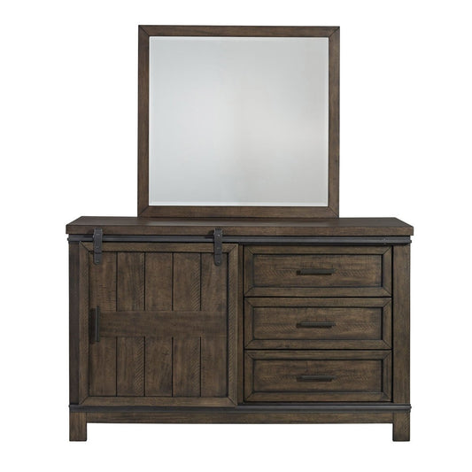 Thornwood Hills - 3 Drawers Dresser & Mirror - Dark Brown Dresser & Mirror by Liberty Furniture - Walls Furniture & Mattress