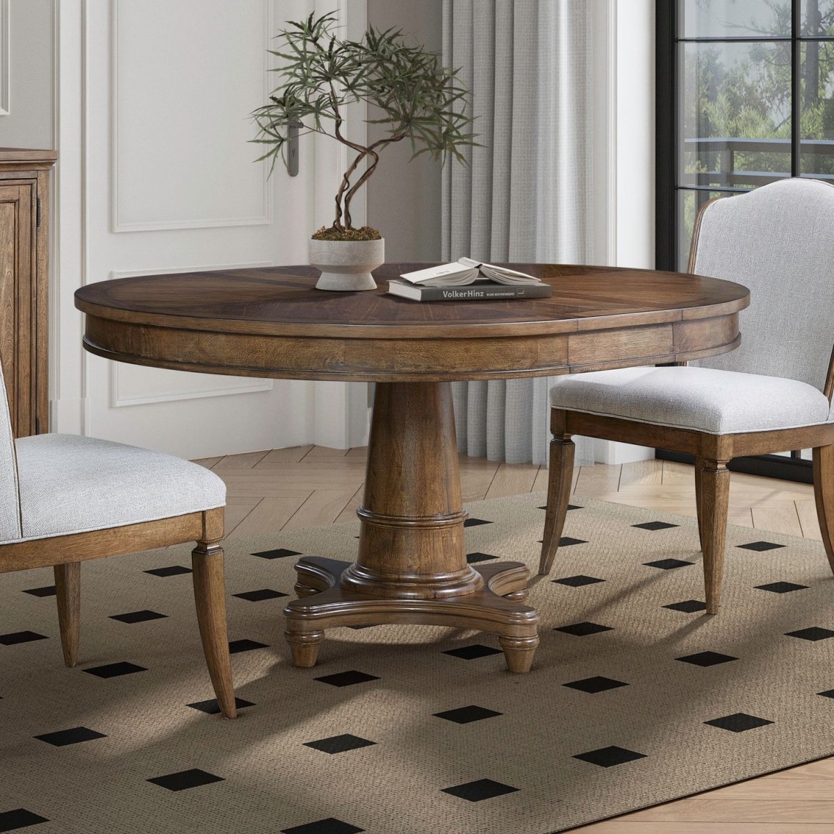 Harrison Heights - Pedestal Table - Sienna Dining Tables with Extensions by Liberty Furniture - Walls Furniture & Mattress