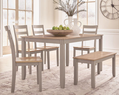 Harperfeld - Dining Room Table Set (Set of 6) - Natural / Gray 6 Piece Dining Room Sets by Signature Design by Ashley® - Walls Furniture & Mattress