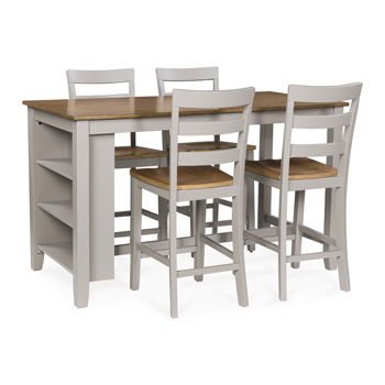 Harperfeld - Dining Room Counter Table Set (Set of 5) - Natural / Gray 5 Piece Dining Room Sets by Signature Design by Ashley® - Walls Furniture & Mattress