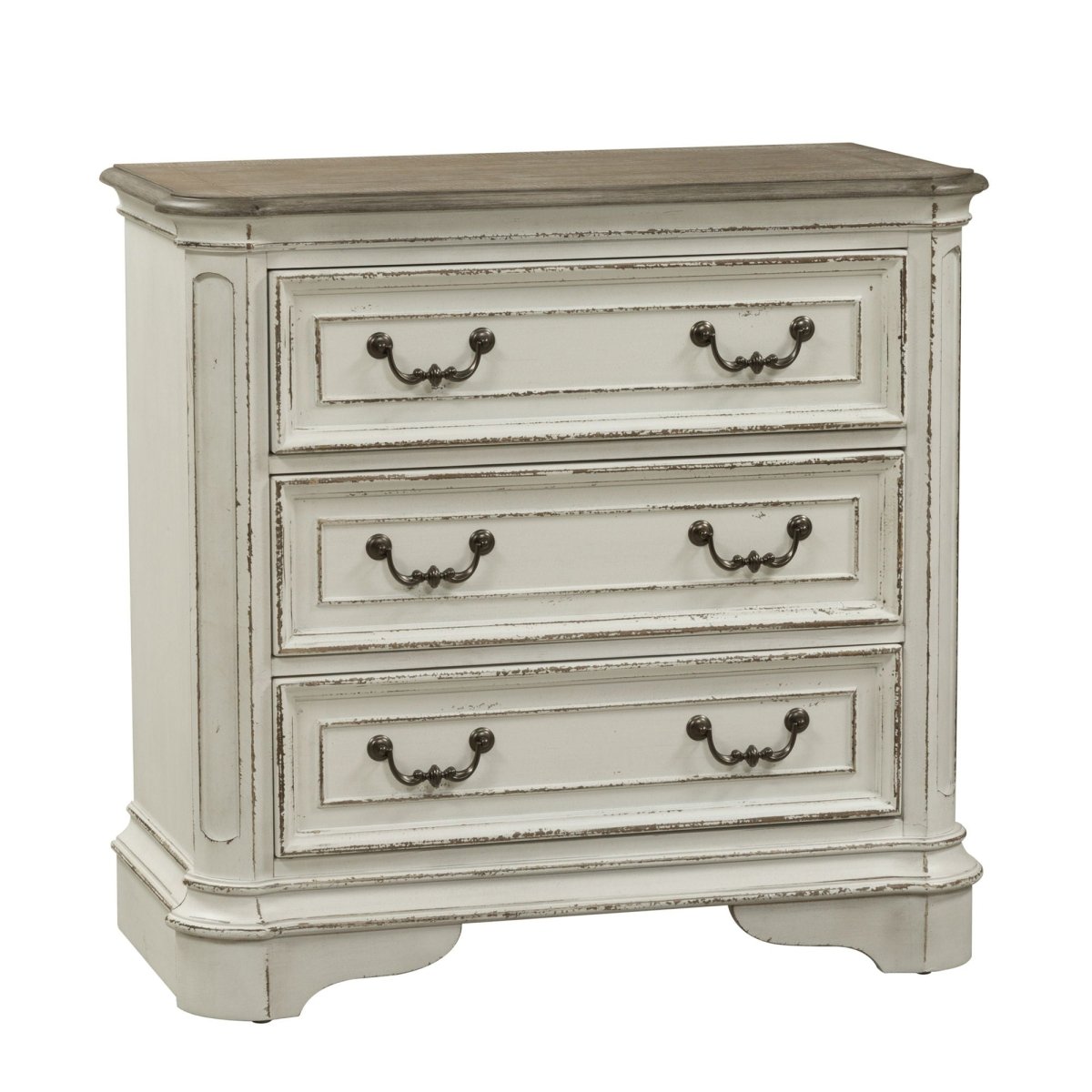 Magnolia Manor - 3 Drawer Bedside Chest With Charging Station - White Bedside Chests by Liberty Furniture - Walls Furniture & Mattress