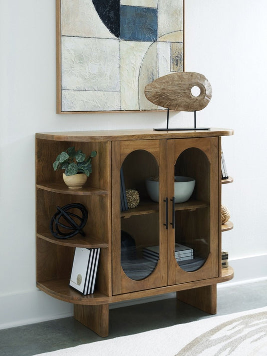 Niall - Light Brown - Accent Cabinet Accent Cabinets by Signature Design by Ashley® - Walls Furniture & Mattress