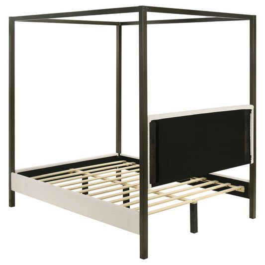 Monroe - Upholstered Canopy Bed Canopy Beds by Coaster Fine Furniture - Walls Furniture & Mattress