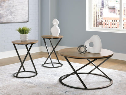 Cassbryn - Occasional Table Set (Set of 3) - Brown / Black Table Sets by Signature Design by Ashley® - Walls Furniture & Mattress