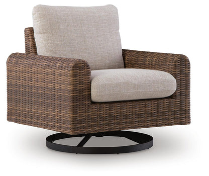 Dolan Creek - Swivel Lounge With Cushion - Gray / Brown Swivel Chairs by Signature Design by Ashley® - Walls Furniture & Mattress