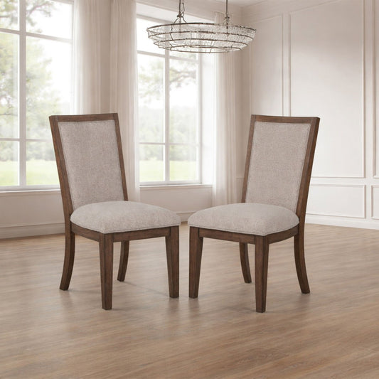 Augusta - Upholstered Side Chair (Set of 2) - Rustic Brown Chair Sets by New Classic - Walls Furniture & Mattress