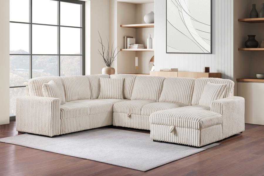 Devonshire - Sleeper Sectional Sofa Storage Chaise Sleeper Sectionals by Coaster Fine Furniture - Walls Furniture & Mattress